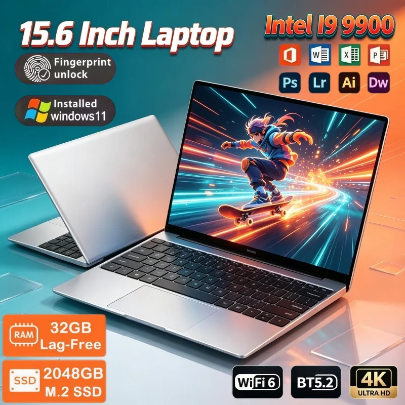 Pc Gaming Online - 15,6-дюймовый ноутбук с большим экраном, Windows