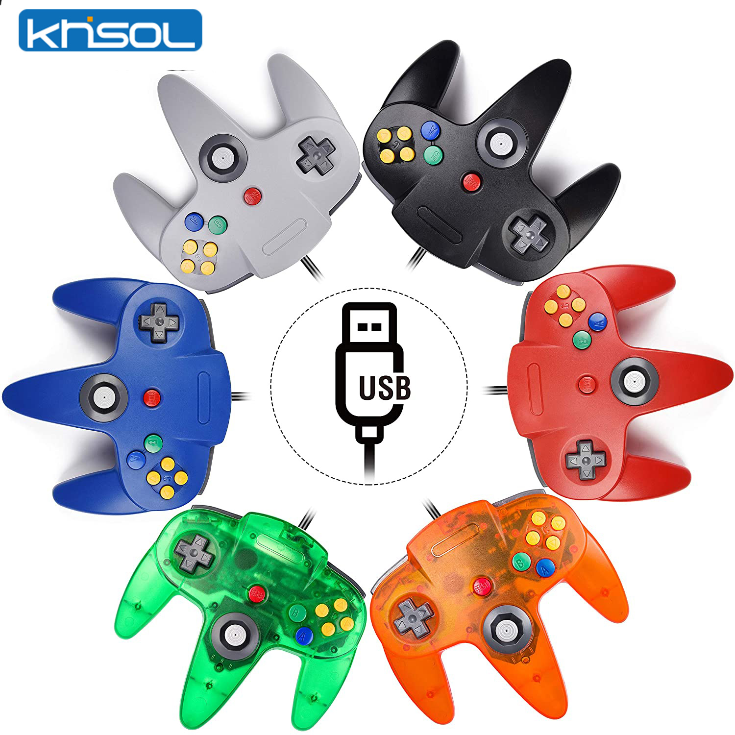 Pc Gaming Emulator - Контроллер N64, классический USB-проводной пульт дистанционного