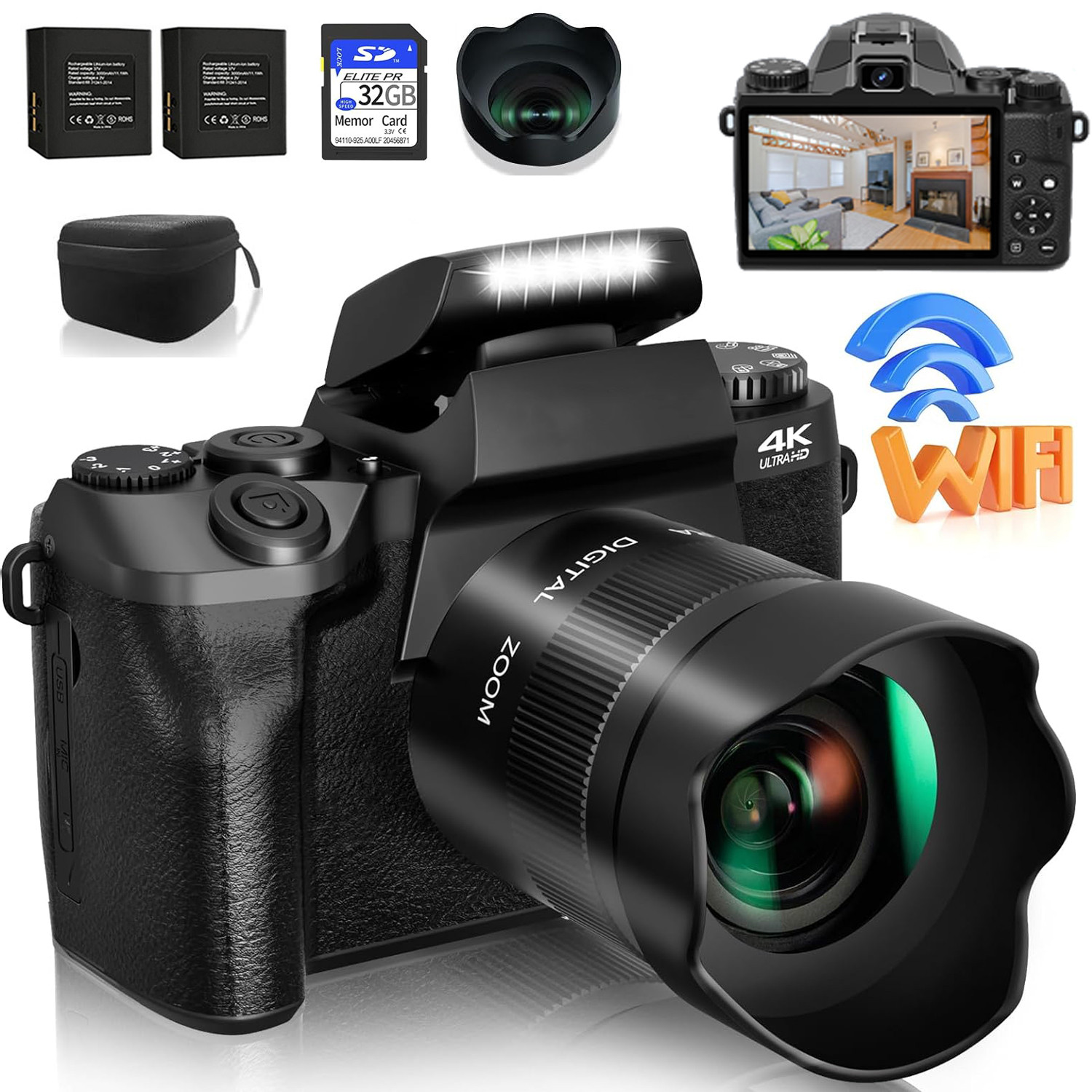 Цифровая камера 64 МП, SLR DSL – обзор и цена Webcam 4K
