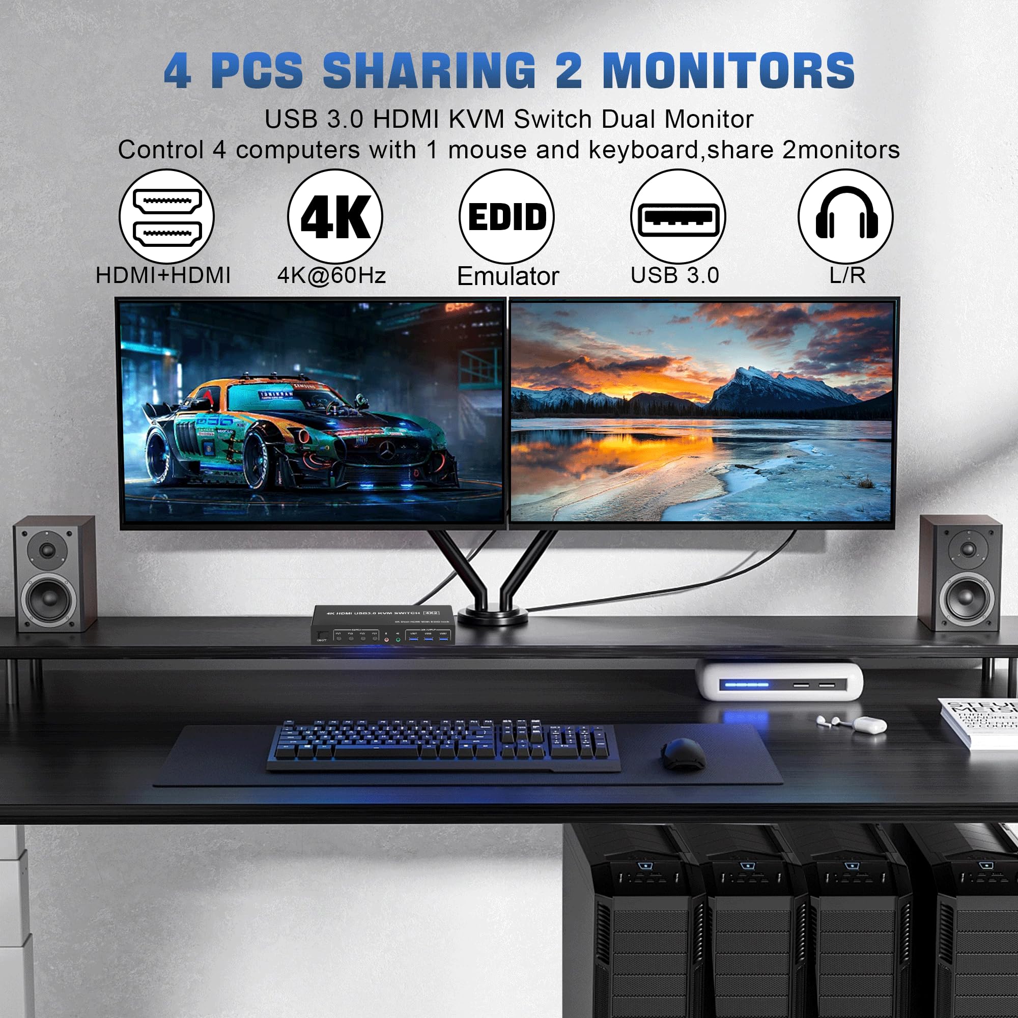 4K USB 3.0 KVM-переключатель H – обзор и цена Pc Gaming Emulator